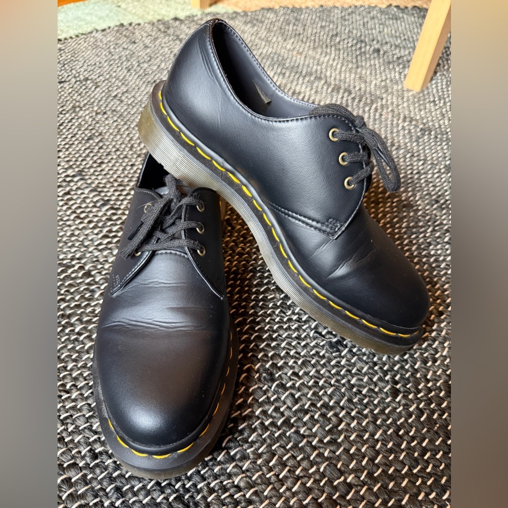 Dr. Martens Black Vegan Low Top Oxfords - Picture 2 of 7